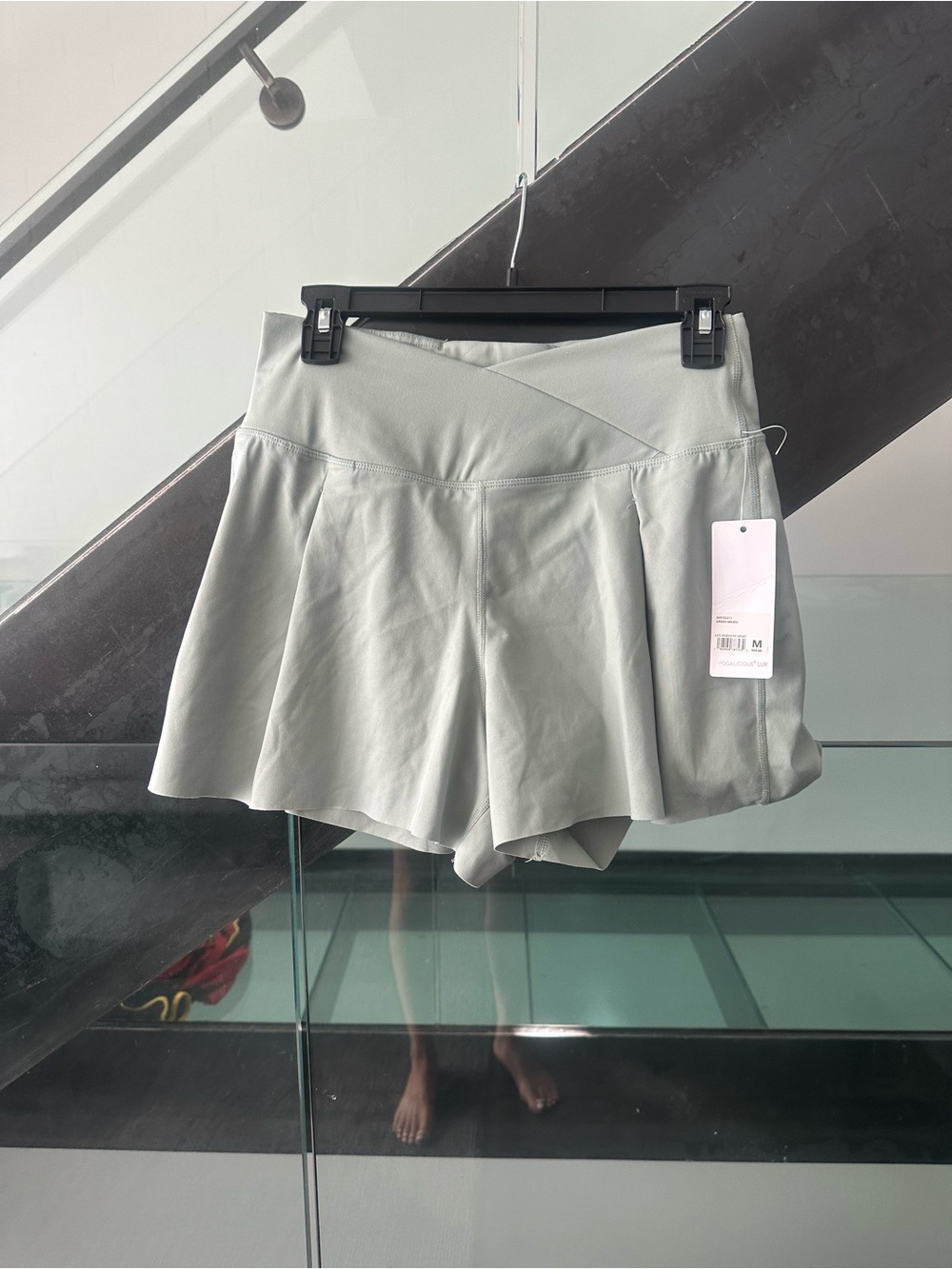 Yogalicious Light Sage Women's Skort Shorts - Crossover Waist